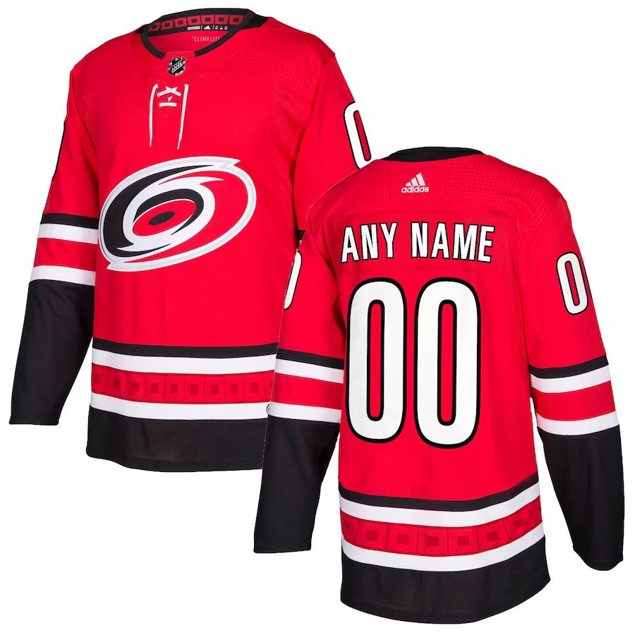 Men Carolina Hurricanes adidas Red Authentic Custom NHL Jersey->customized nhl jersey->Custom Jersey